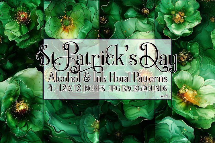 Alcohol Ink Floral Patterns, St Patricks Day Patterns, s4