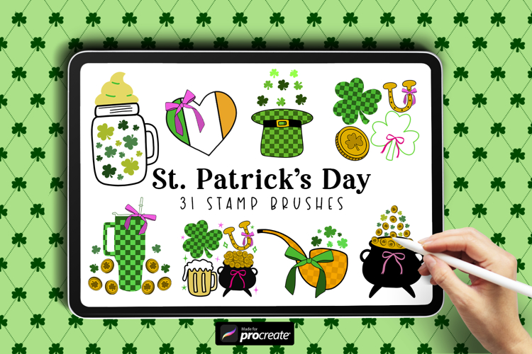 St. Patrick’s Day Brush for Procreate | Patterns & Stamps