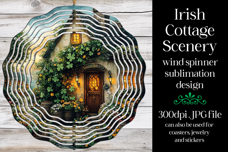 Irish Cottage Scenery Spinner, Sublimation Wind Spinner w1