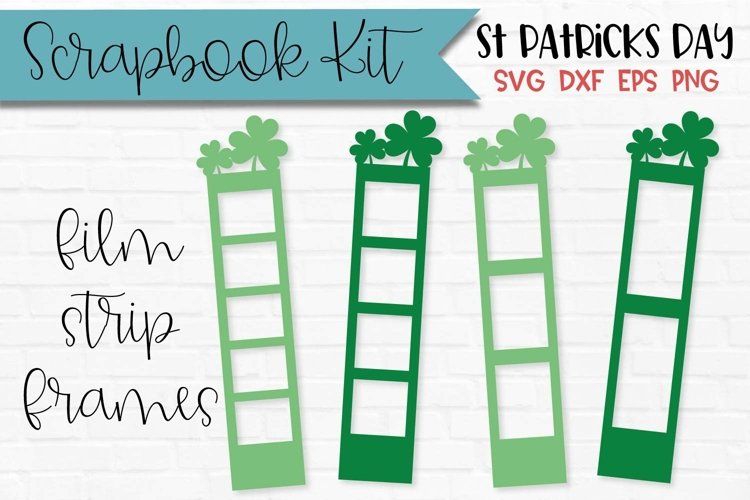 St Patricks Day Filmstrip Frames | Shamrock Scrapbook Frames