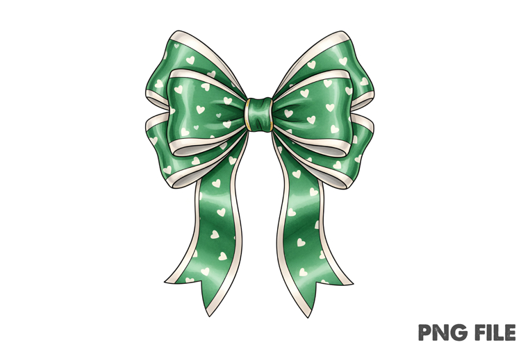 St Patricks Day Heart Coquette Bow Png
