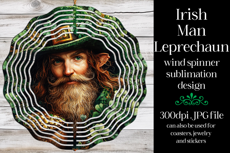 Irish Leprechaun Spinner, Sublimation St Patricks Day, w4