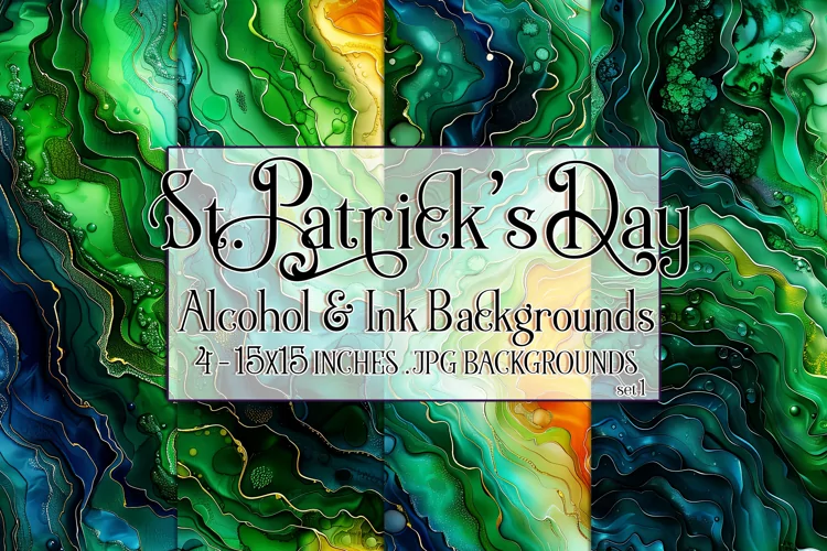 Alcohol Ink Backgrounds, 15x15 Multi Color Backgrounds, s1