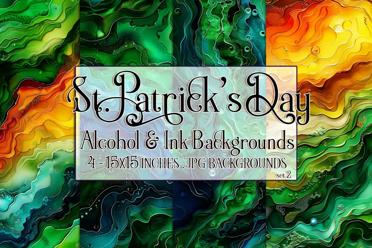 Alcohol Ink Backgrounds, 15x15 Multi Color Backgrounds, s2