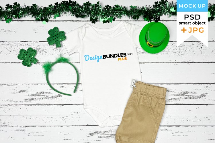 White Bodysuit St Patricks Day Mockup | Romper mockup