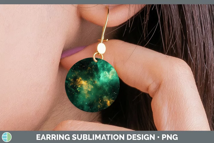St Patricks Galaxy Round Earrings Sublimation Earrings Desig