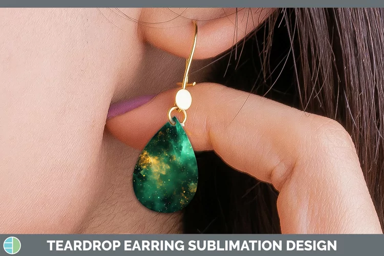St Patricks Galaxy Teardrop Earrings Sublimation Earrings De