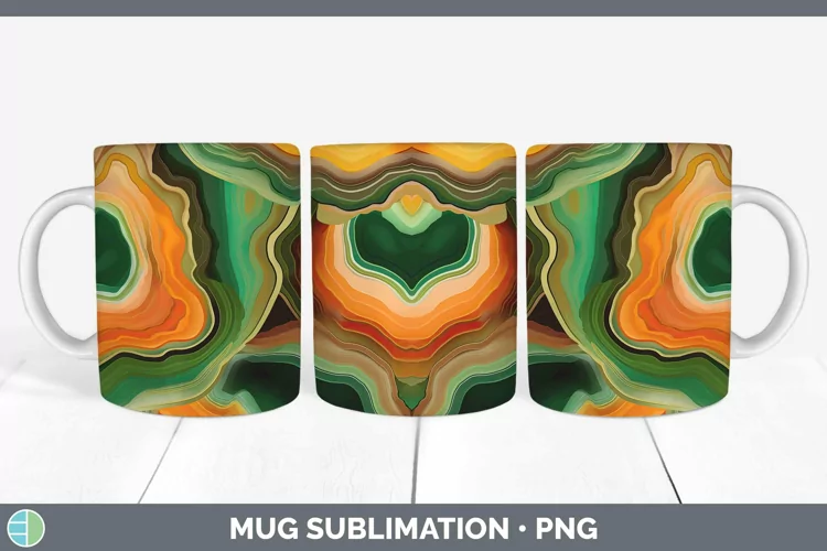 St Patricks Geode Mug Wrap Sublimation Coffee Cup Designs