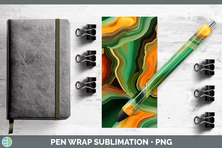 St Patricks Geode Pen Wrap Sublimation Pen Designs