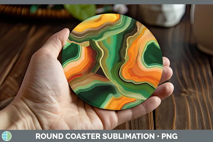 St Patricks Geode Round Coaster Sublimation Coaster Designs