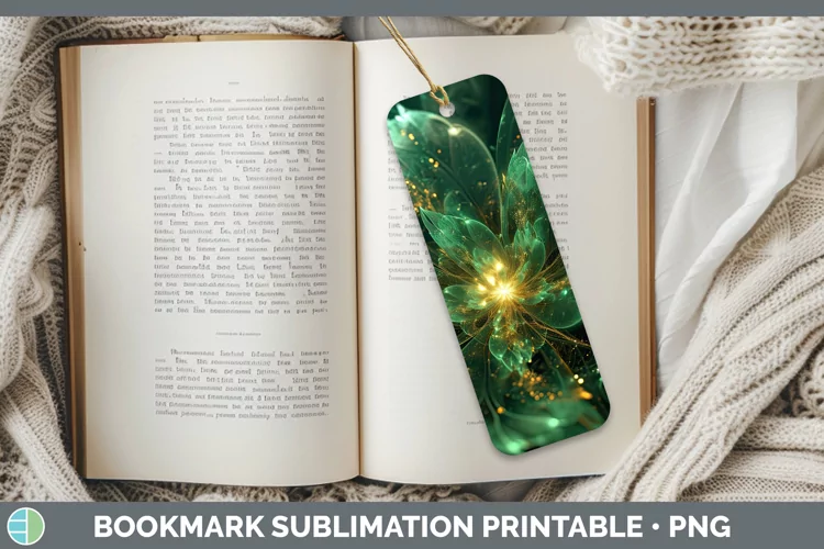 St Patricks Glow Flowers Bookmark Sublimation Printable Desi