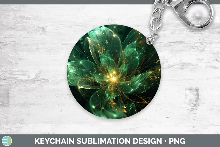 St Patricks Glow Flowers Keychain Sublimation Keyring Design
