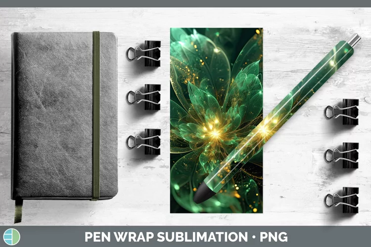 St Patricks Glow Flowers Pen Wrap Sublimation Pen Designs