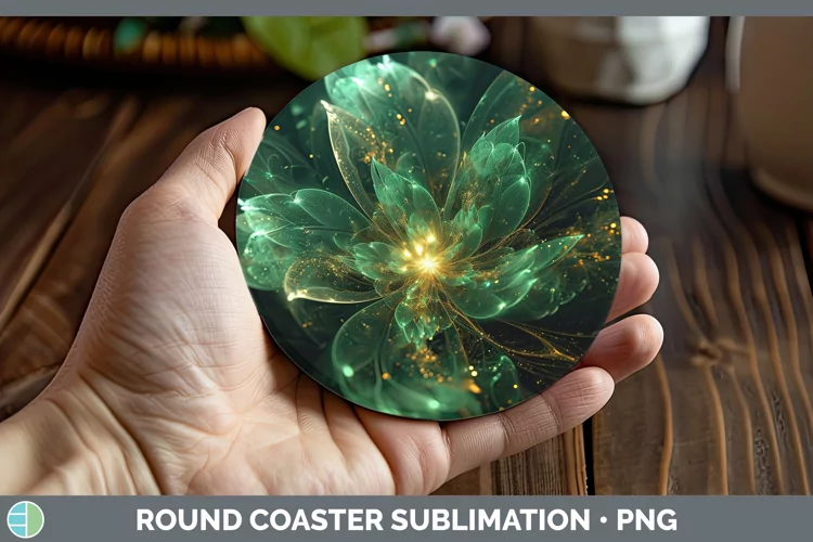 St Patricks Glow Flowers Round Coaster Sublimation Coaster D