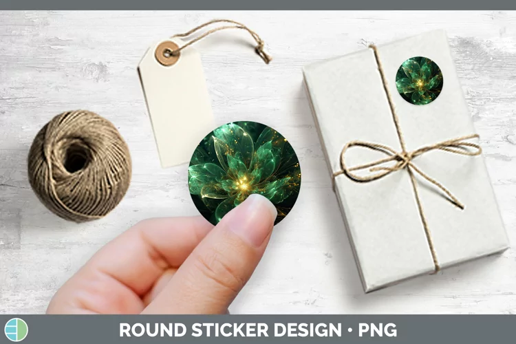 St Patricks Glow Flowers Stickers | Round Labels Designs
