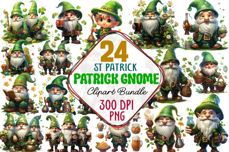 St Patricks gnome Clipart Bundle, Watercolor St. Patrick's Day Gnome Clipart, Clover Clipart, St Patricks gnome Clipart, St Patricks gnome Clip Art, Gnome Clipart Bundle, Luck Clipart, Saint Patricks Day,  Irish Clipart