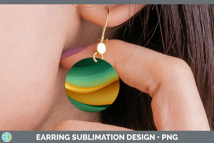 St Patricks Gradient Ombre Round Earrings Sublimation Earrin