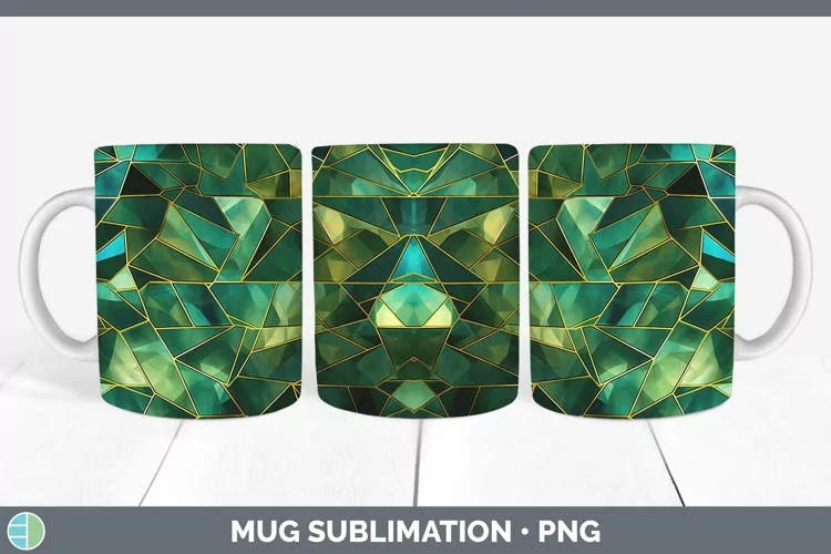 St Patricks Holographic Mug Wrap Sublimation Coffee Cup Desi