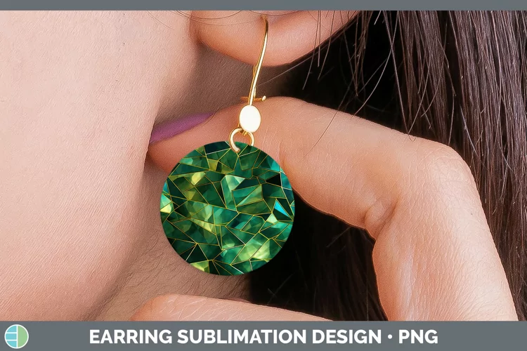 St Patricks Holographic Round Earrings Sublimation Earrings