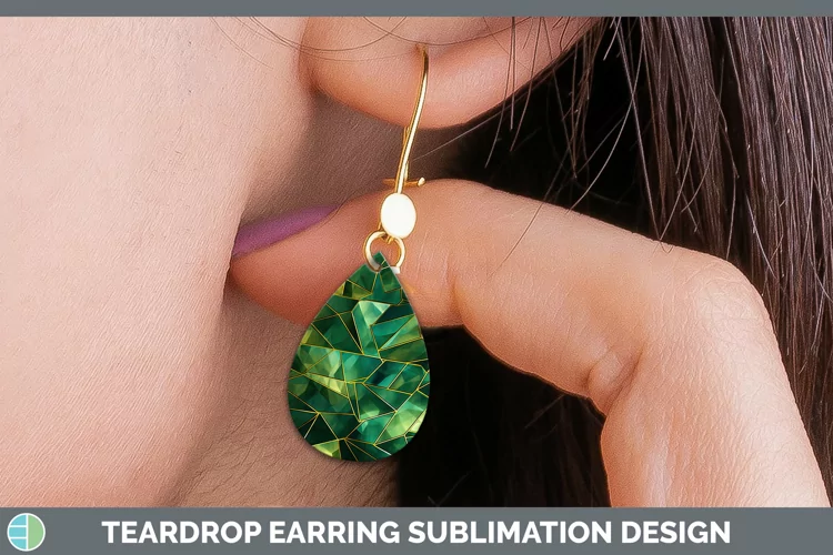 St Patricks Holographic Teardrop Earrings Sublimation Earrin