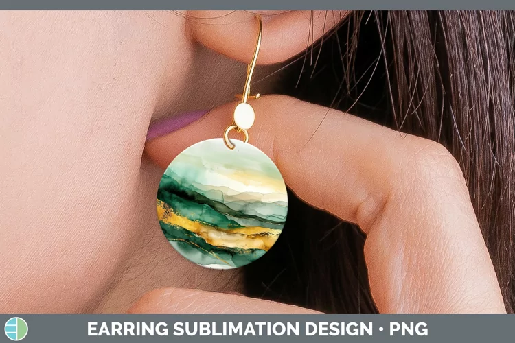 St Patricks Landscape Round Earrings Sublimation Earrings De