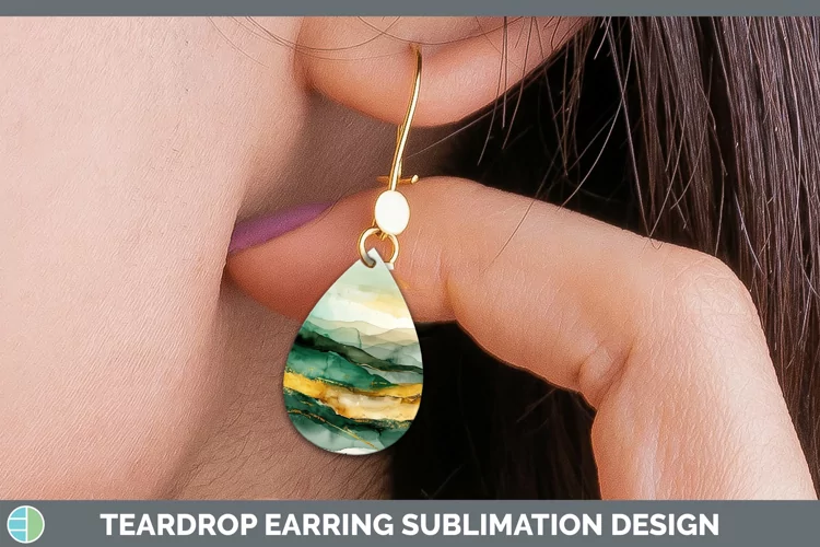 St Patricks Landscape Teardrop Earrings Sublimation Earrings