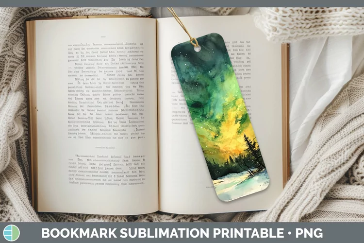 St Patricks Northern Lights Bookmark Sublimation Printable D
