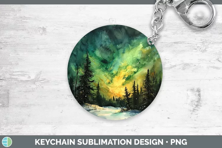 St Patricks Northern Lights Keychain Sublimation Keyring Des