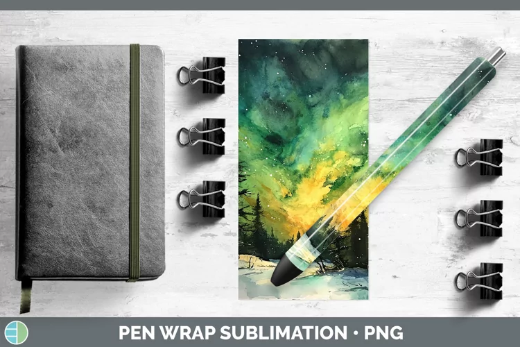 St Patricks Northern Lights Pen Wrap Sublimation Pen Designs