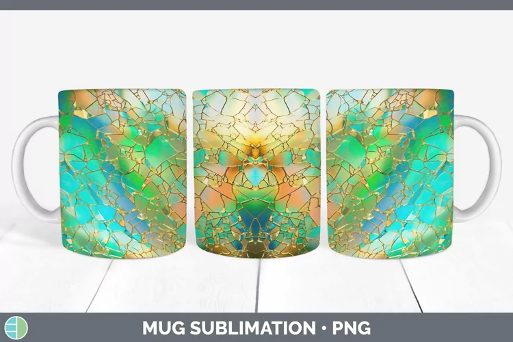 St Patricks Opalescent Mug Wrap Sublimation Coffee Cup Desig