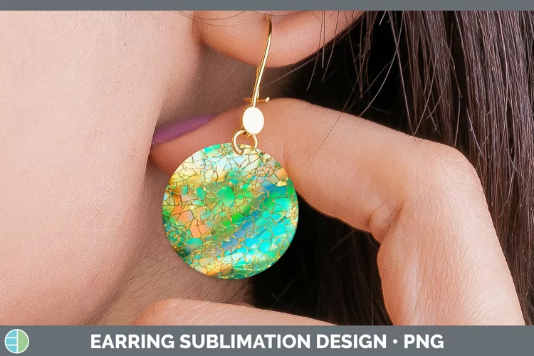 St Patricks Opalescent Round Earrings Sublimation Earrings D