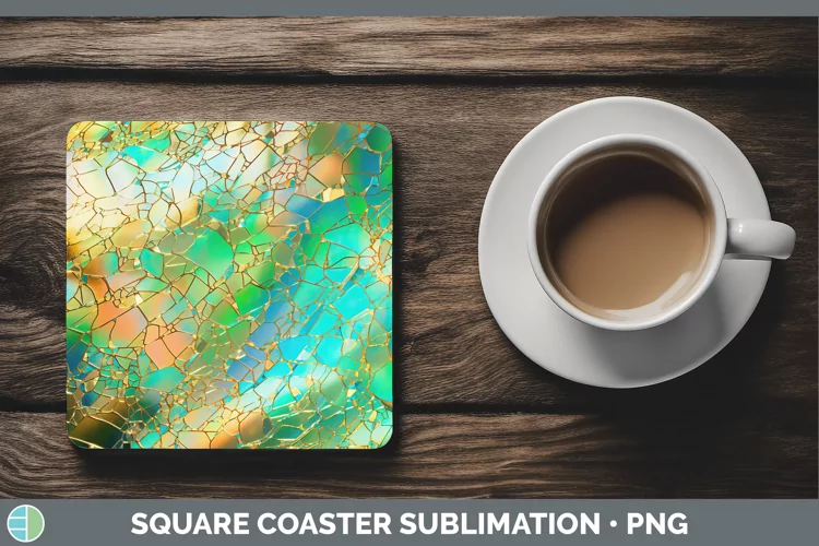 St Patricks Opalescent Square Coaster Sublimation Coaster De