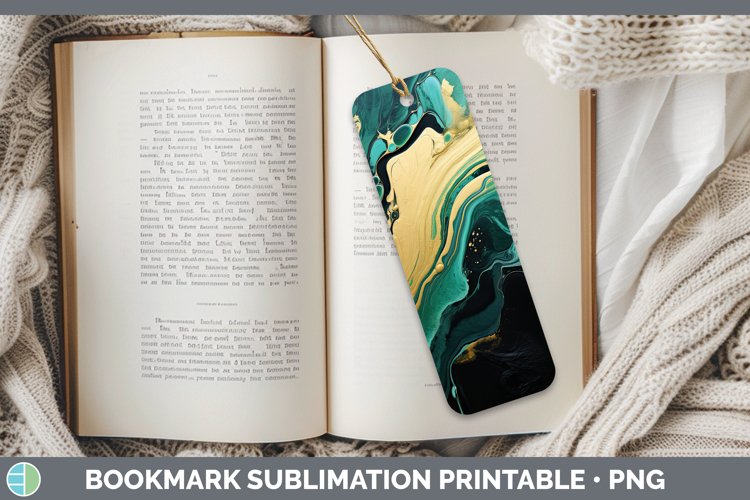 St Patricks Paint Pour Bookmark Sublimation Printable Design