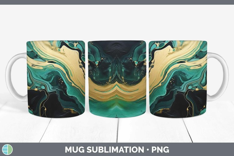 St Patricks Paint Pour Mug Wrap Sublimation Coffee Cup Desig