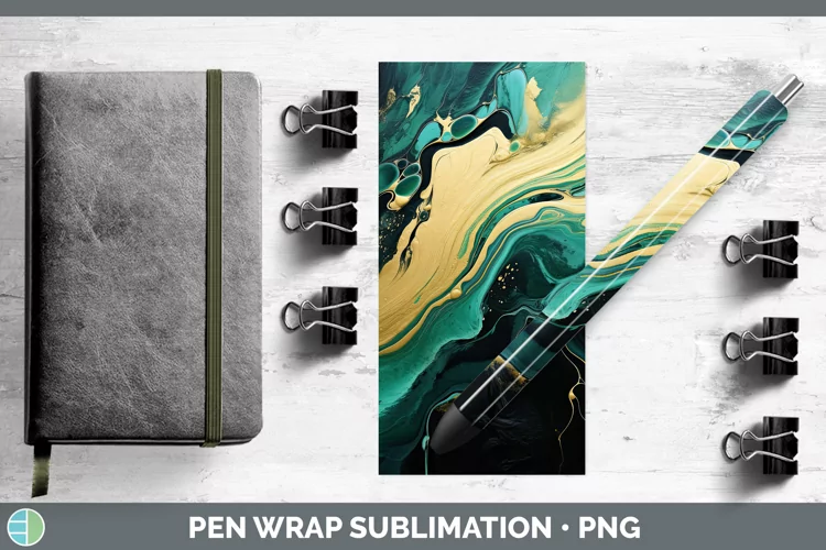 St Patricks Paint Pour Pen Wrap Sublimation Pen Designs