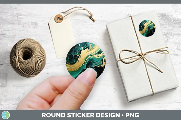 St Patricks Paint Pour Stickers | Round Labels Designs