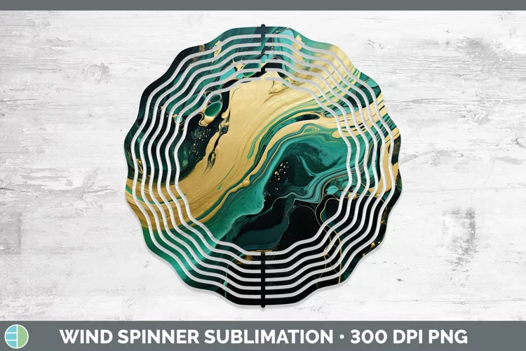 St Patricks Paint Pour Wind Spinner Sublimation Spinner Desi