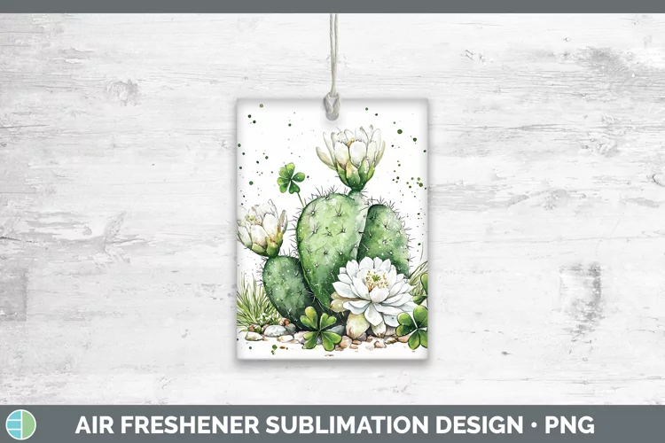 St Patricks Splash Cactus Air Freshener Sublimation Car Fres