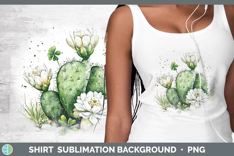St Patricks Splash Cactus Shirt Sublimation Sublimation Back