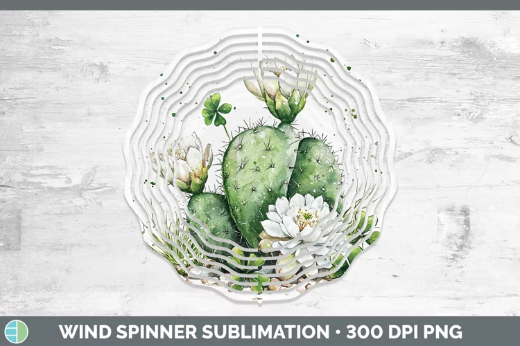 St Patricks Splash Cactus Wind Spinner Sublimation Spinner D