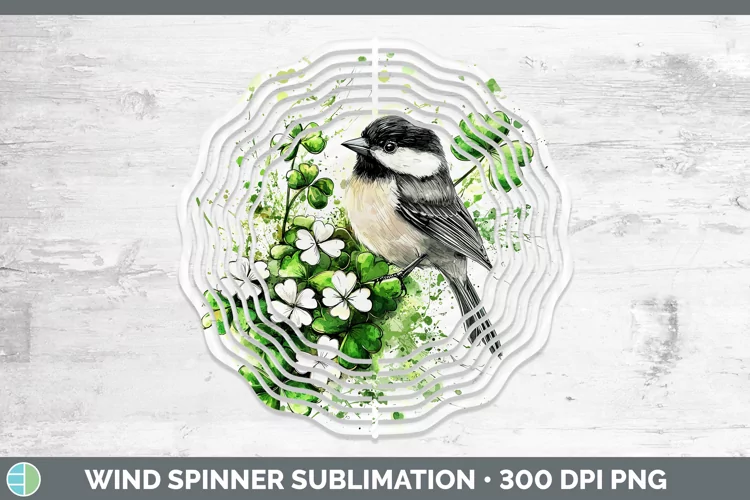 St Patricks Splash Chickadee Wind Spinner Sublimation Spinne