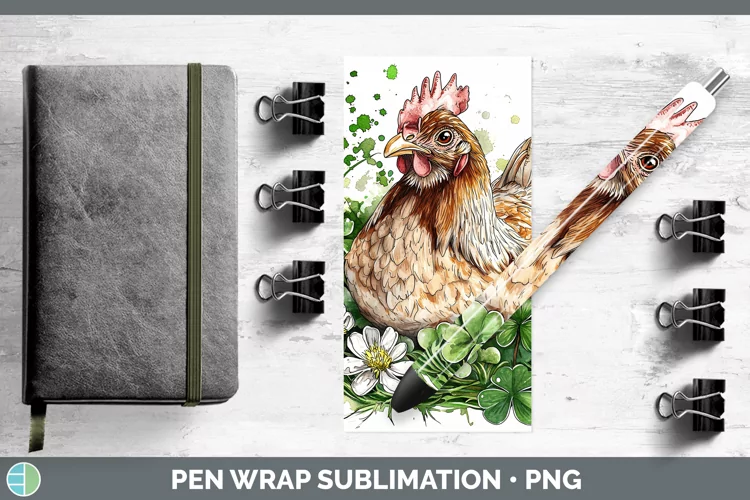 St Patricks Splash Chicken Pen Wrap Sublimation Pen Designs