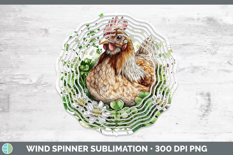 St Patricks Splash Chicken Wind Spinner Sublimation Spinner