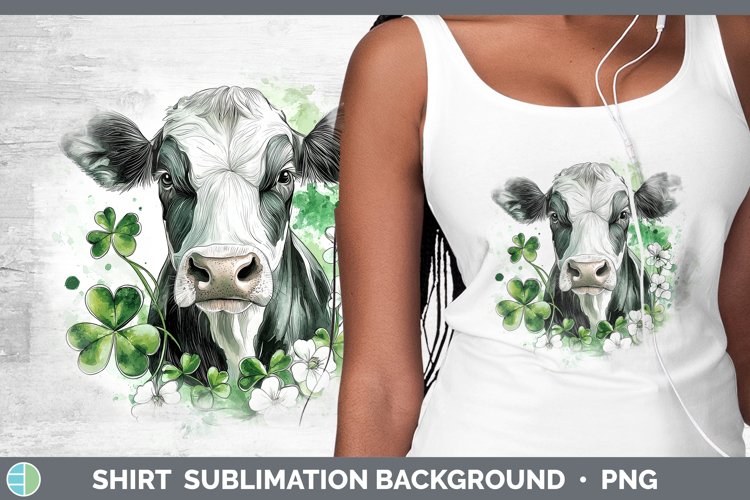 St Patricks Splash Cow Shirt Sublimation Sublimation Backgro