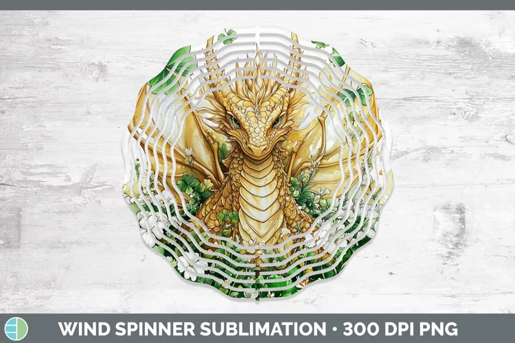 St Patricks Splash Dragon Wind Spinner Sublimation Spinner D
