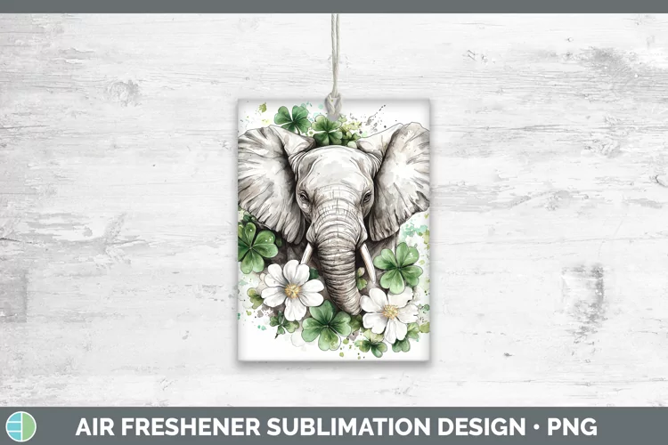 St Patricks Splash Elephant Air Freshener Sublimation Car Fr