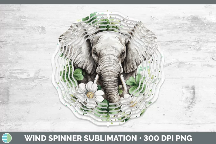 St Patricks Splash Elephant Wind Spinner Sublimation Spinner
