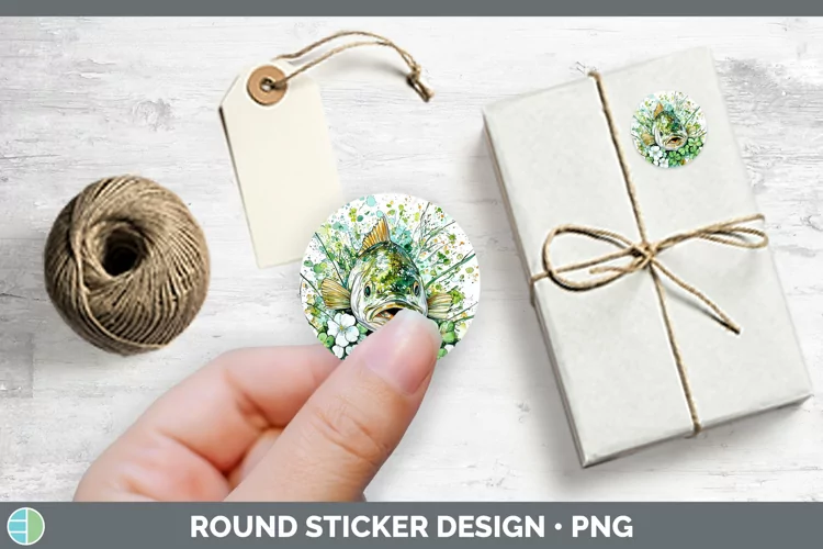 St Patricks Splash Fish Stickers | Round Labels Designs