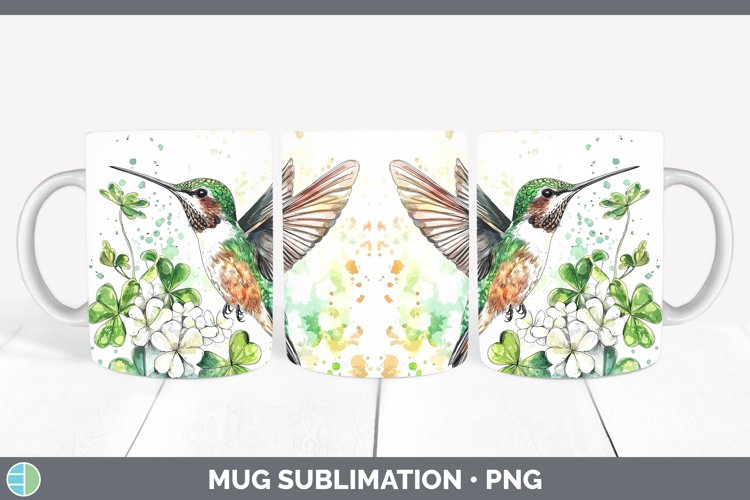 St Patricks Splash Hummingbird Mug Wrap Sublimation Coffee C