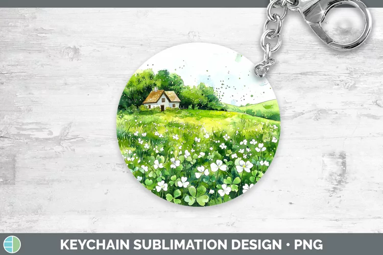 St Patricks Splash Landscape Keychain Sublimation Keyring De
